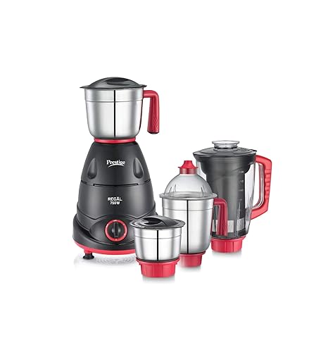 Prestige 750 Watts Regal Mixer Grinder with 4 Jars, Black