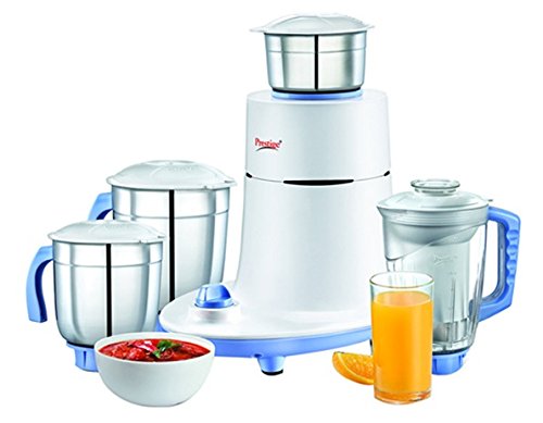 Prestige Mist Mixer Grinder with Juice Extraction Jar, White and Blue