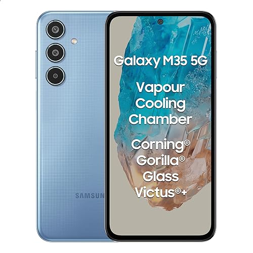 Samsung Galaxy M35 5G (DayBreak Blue, 8GB RAM, 128GB Storage) with Gorilla Glass Victus+