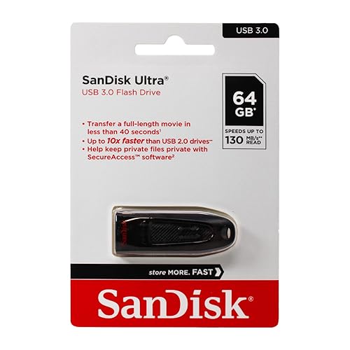 SanDisk Ultra 64GB USB 3.0 Flash Drive, Up to 130MB/s Read